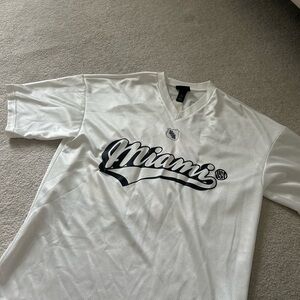 H&M White Jersey with Black Miami Script